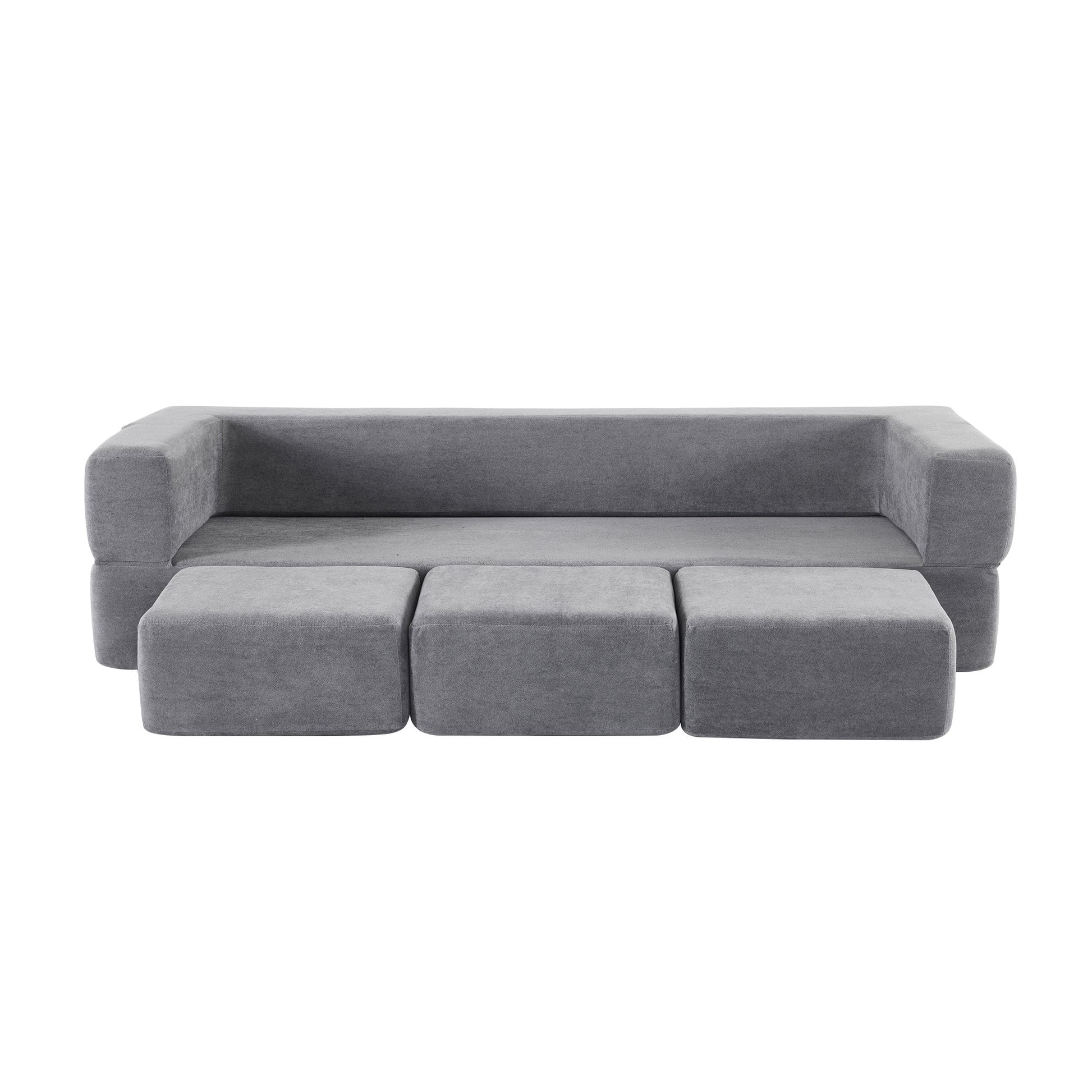 Bybafun 79.14-in Casual Light Gray Chenille 3 -seater Sofa
