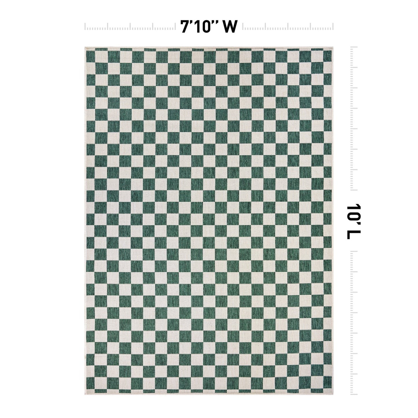 World Rug Gallery Garden 8 x 10 (ft) Flatweave Green Rectangular Indoor/Outdoor Geometric Pet Friendly Area rug