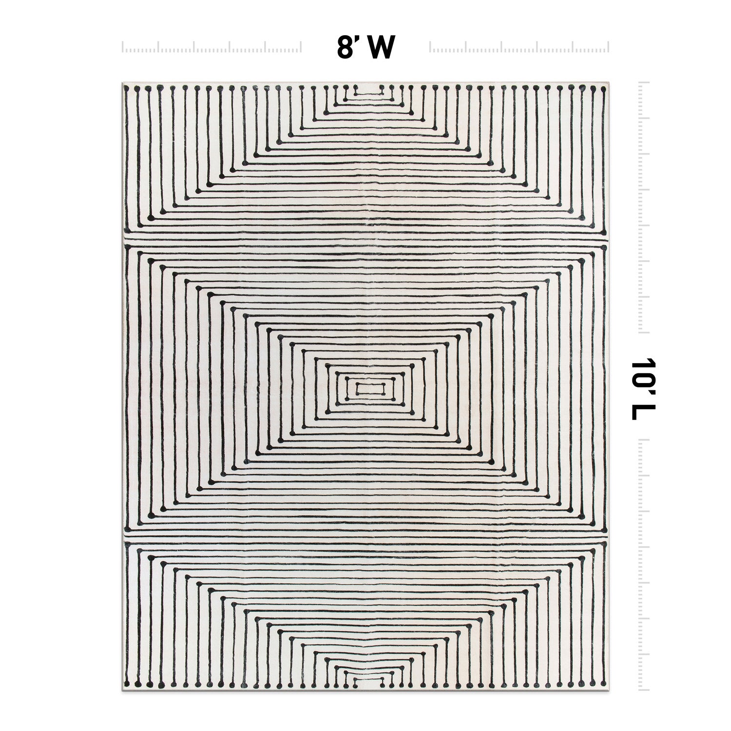 World Rug Gallery Stanford 8 x 10 (ft) Flatweave Ivory Rectangular Indoor Geometric Global Machine washable Pet Friendly Area rug