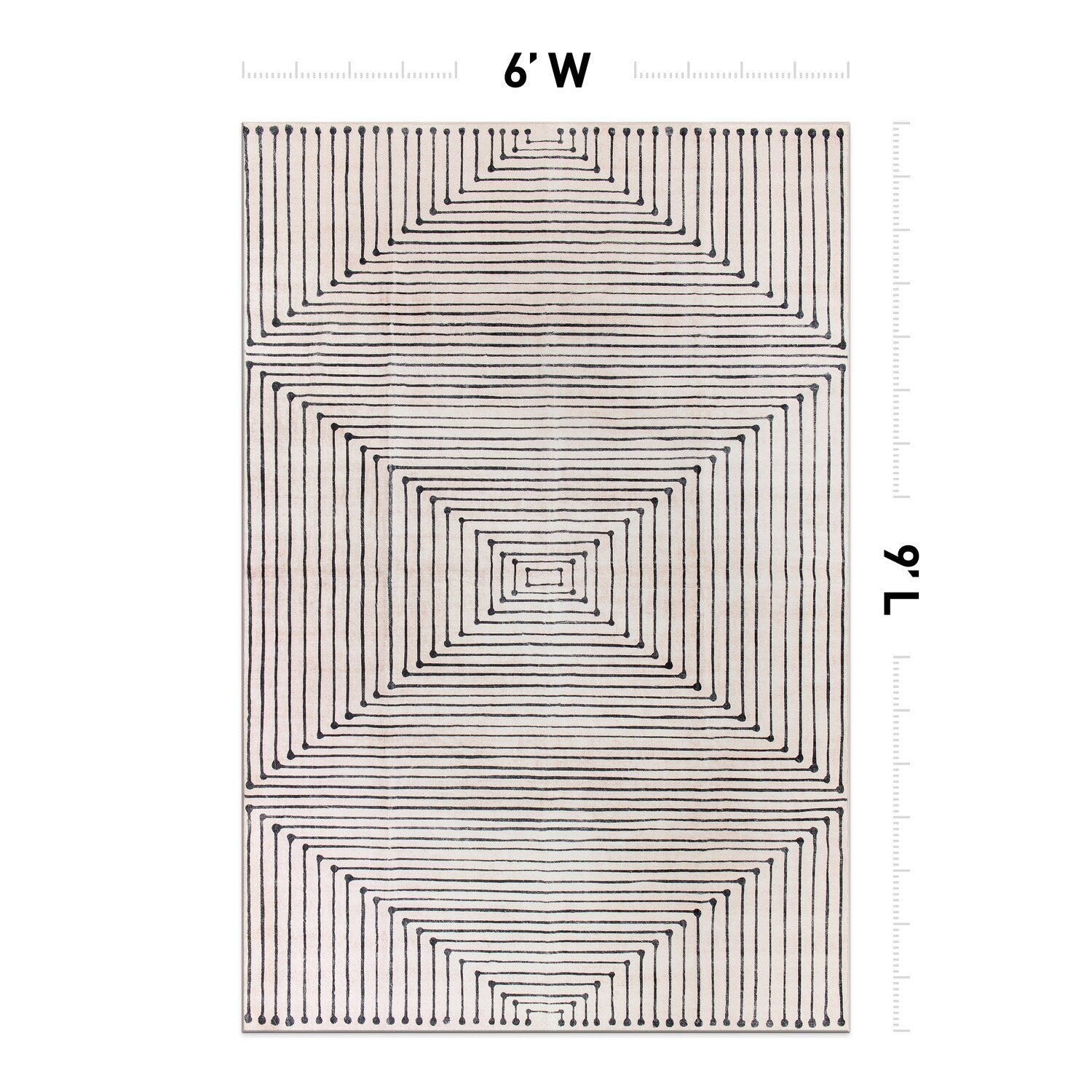 World Rug Gallery Stanford 6 x 9 (ft) Flatweave Beige Rectangular Indoor Geometric Global Machine washable Pet Friendly Area rug