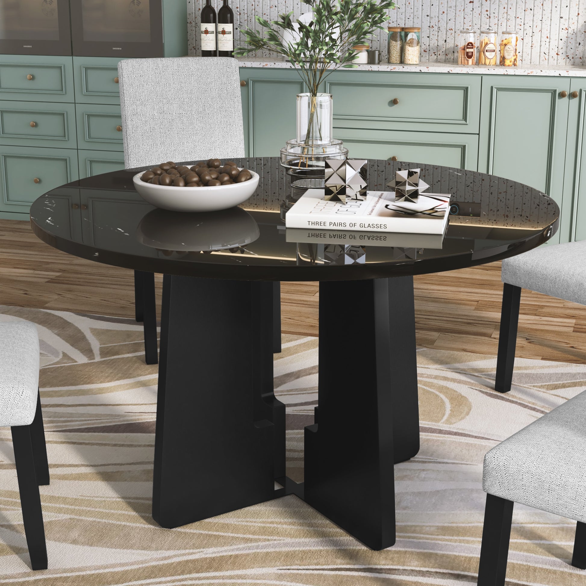 ModernLuxe Round Dining Table for 4Modern Kitchen Dining Table43 Inch Round Dining Table for Kitchen Living Room