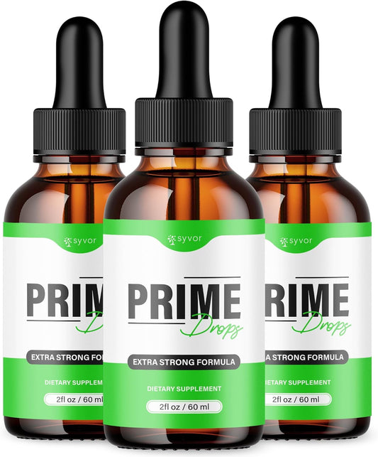 (3 Pack) Prime Drops For Men, Official PrimeDrops Liquid Supplement with All Natural Ingredients, Advanced Health & Wellness Supplement with Max Strength Vitamins for an Active Lifestyle (90 Servings)