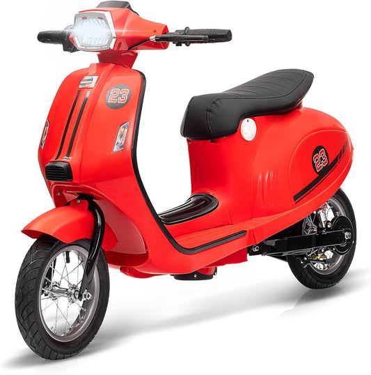 Qeetex Electric Moped Scooter for Kids 24V 350W Kids Ride on Motorcycle Max Up to 14MPH
