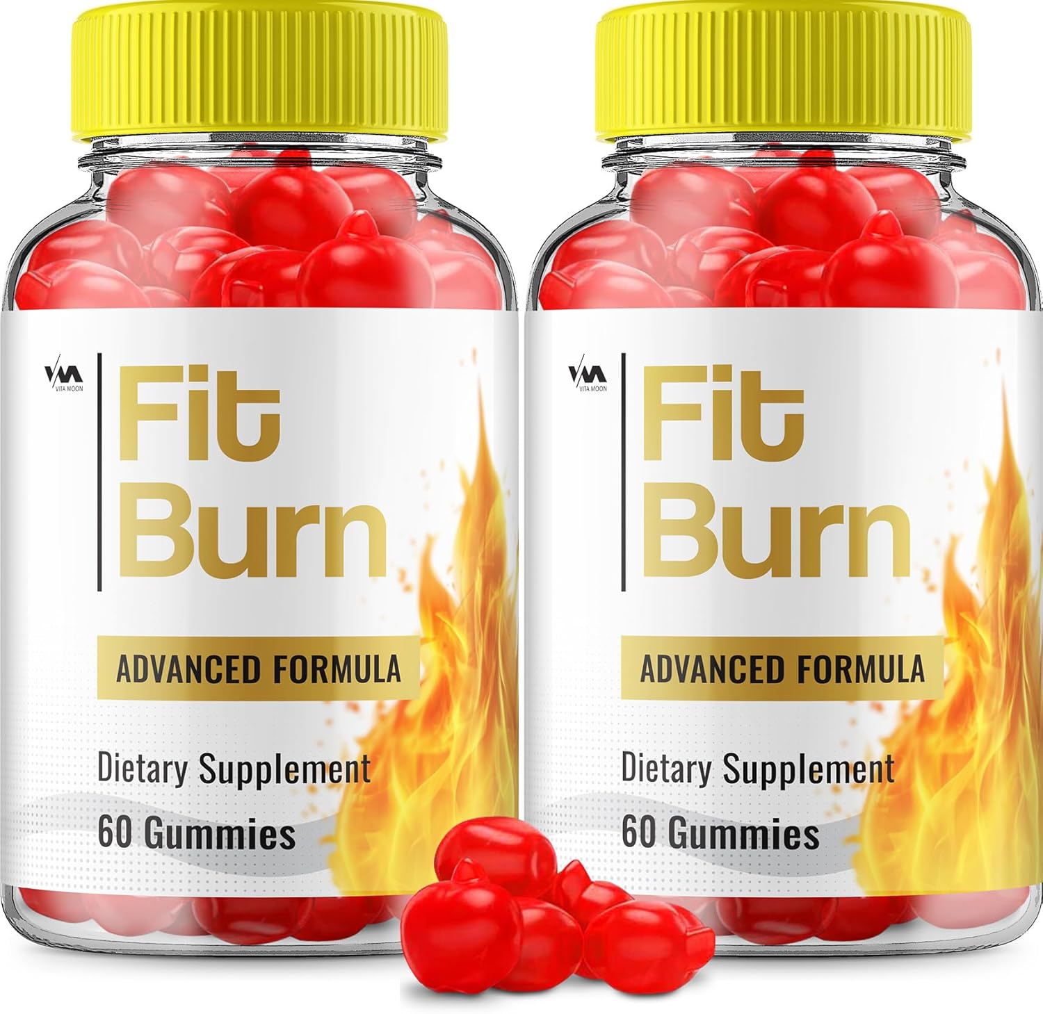 (2 Pack) Fit Burn Gummies, FitBurn All Natural Gummys, Advanced Formula, 120 Gummies