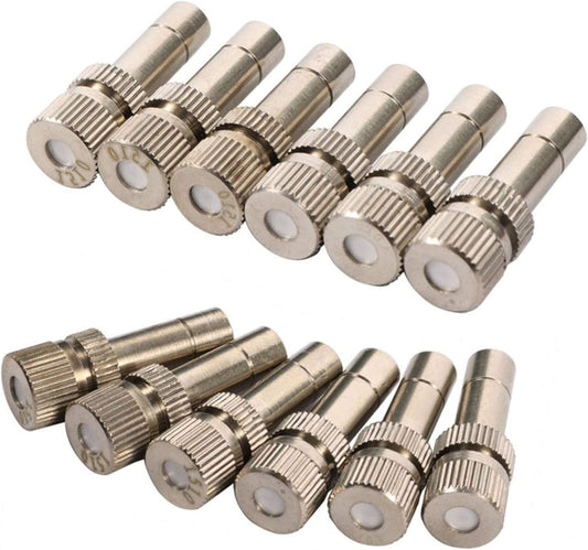 Pfeilzieher 60pcs Brass misting nozzles kit for Cooling System Quick Connect Mister Heads Mister nozzles Fog nozzles for Patio misting System Outdoor Cooling System Garden Water Mister Size 0 5mm