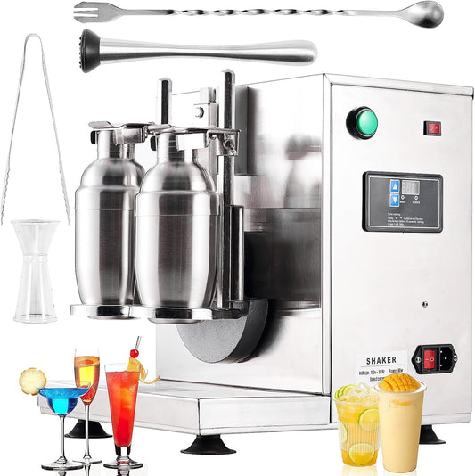 Garvee Automatic Milk Tea Shaking Machine, Garvee Electric Double Frame Milk Tea and Cocktail Shaker, 400r/min, Stainless Steel & Double Cups for for Bubble Tea, Boba Tea, Juice, Coffee, Milk, Wine