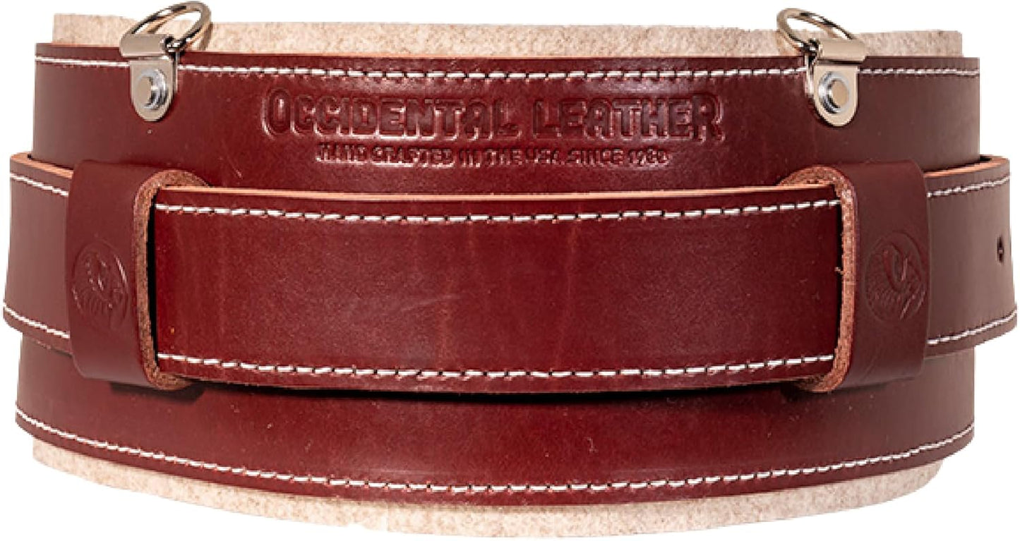 Occidental Leather Stronghold Comfort Belt System - Medium, OxyRed - Wide 5” Belt for More Back Support - Heavy-Duty Buckles & Belt Loops to Minimize Bag Sliding - Made in USA