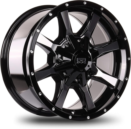 17x9 Mudder Trucker MT513 Breakover Black with Machince Face 5x127 5x5 5x139.7 5x5.5 ET-12 wheel rim