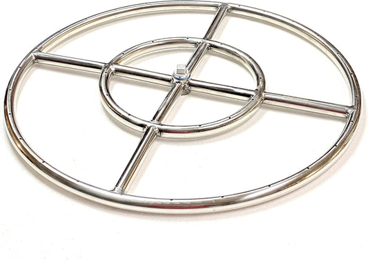 EasyFirePits Lifetime Warranted 316 Stainless Steel Marine Grade Ring Burners (24.00, 24 Inch Double Ring)