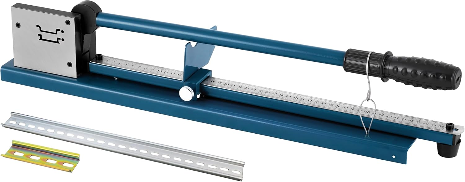 MXBAOHENG Manual Din Rail Cutter Tool Double Groove w/ 50CM Dual - Scale Ruler for Cutting 35mm Wide, 7.5mm High Slotted Aluminium and Steel Din Rails