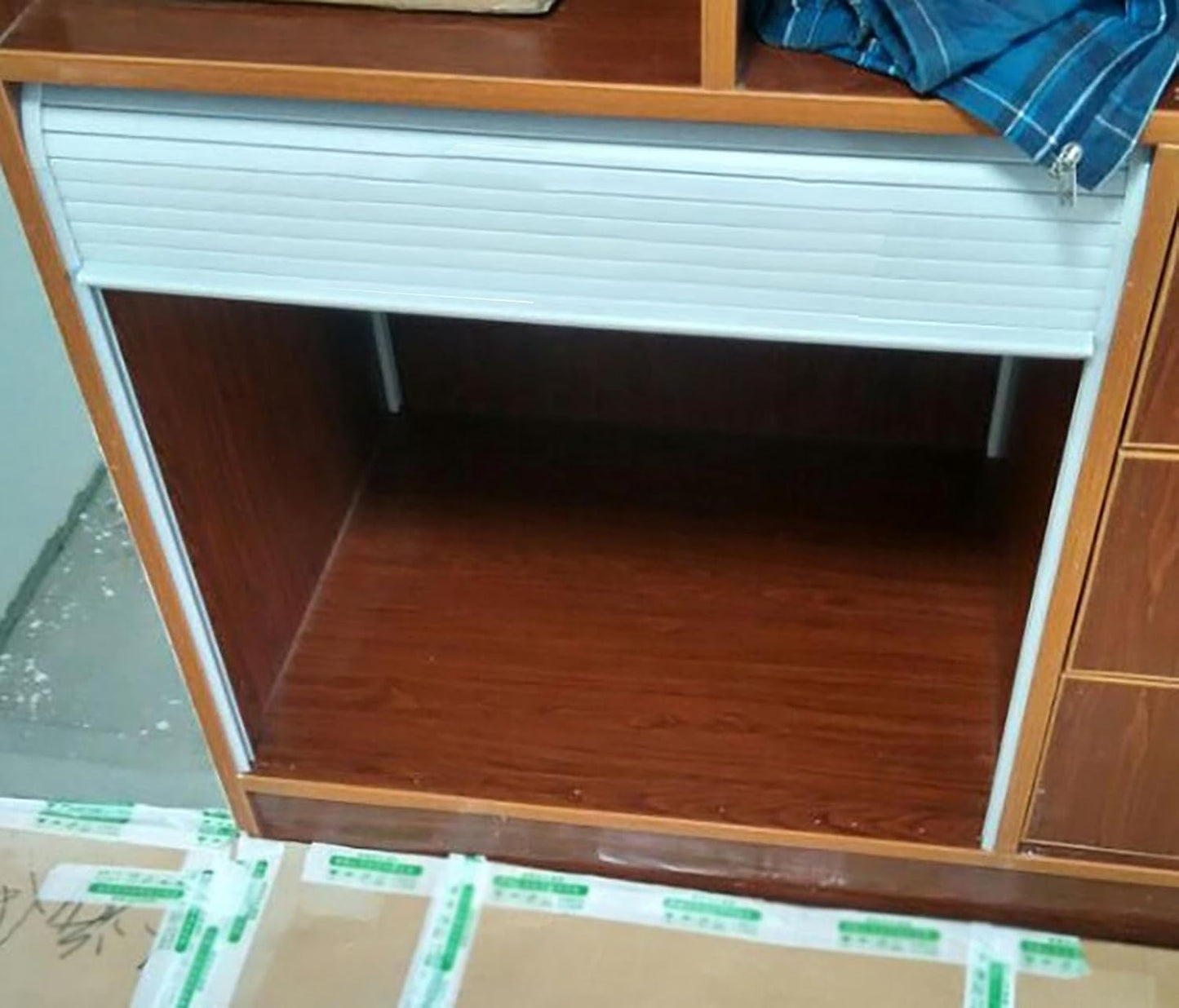 MLYAYE Kitchen Cabinet Decorativ Tambour Door Kit, DIY Reusable Straight Tambour Slatted Sliding Doors for Campervan\/Motorhome\/Appliance Cabinet, Small Saving(28 x 30 in)