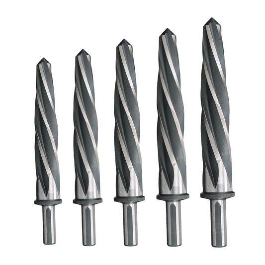 Drill America 5 Piece Bridge\/Construction Reamer Set (Sizes 3\/8", 1\/2", 5\/8", 3\/4", and 1" with 1\/2" Shank), DWR Series