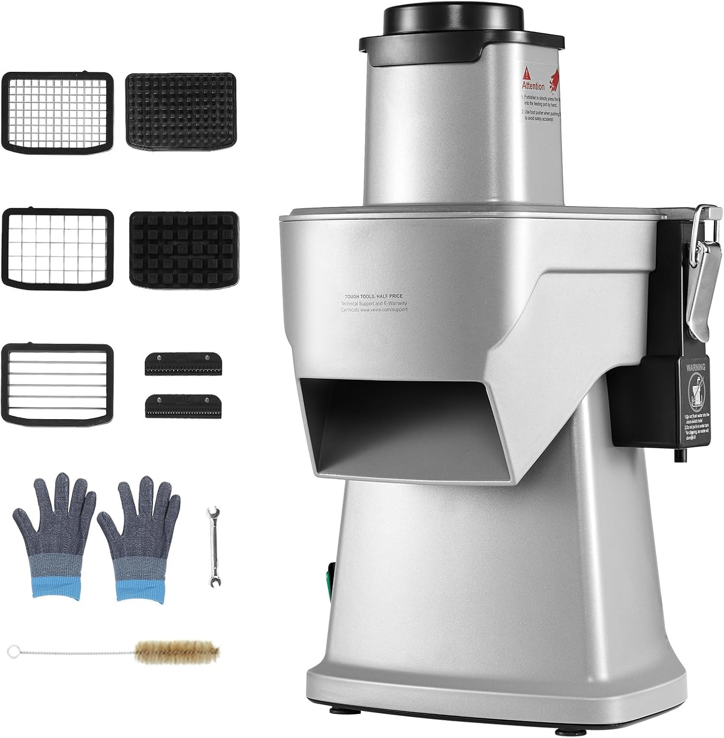 Happybuy 200W Electric Vegetable Slicer, 4-in-1 Multifunctional Food Cutter, Shred, Dice, Slice, for Home & Commercial Use