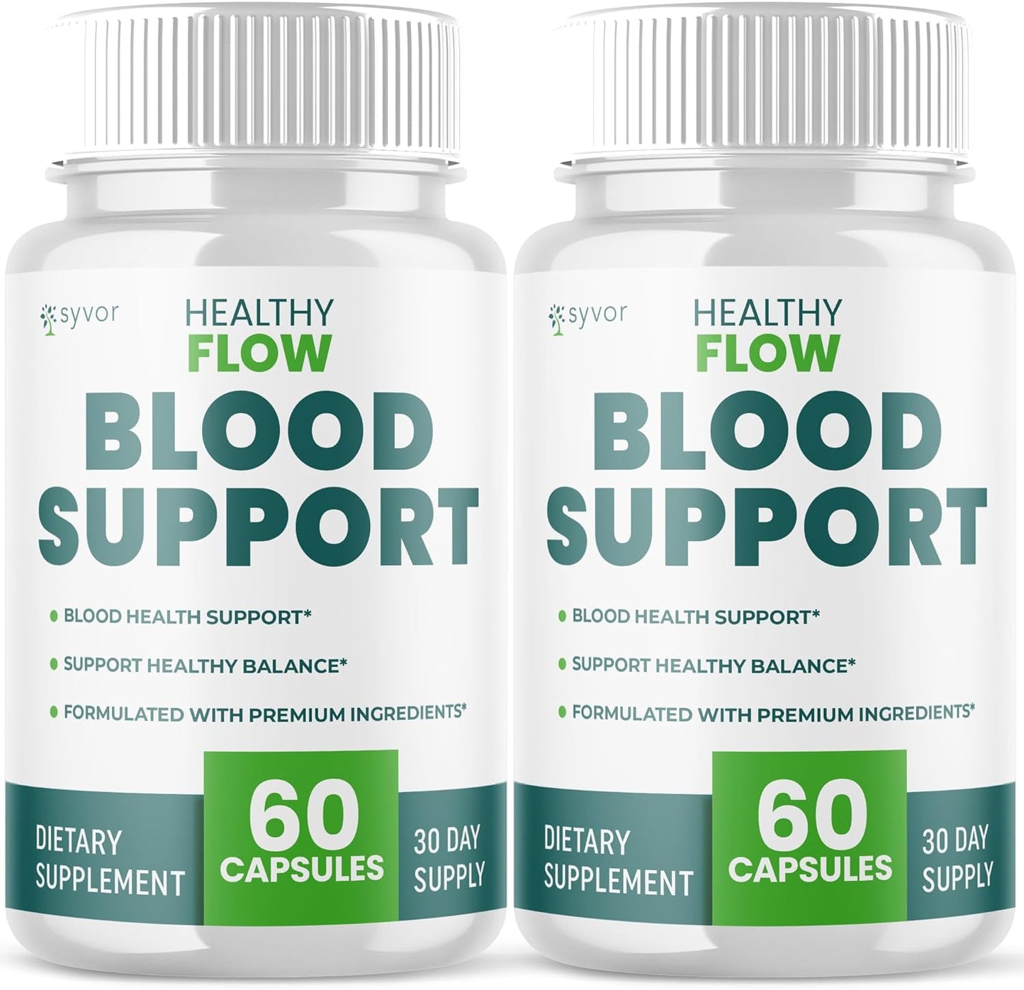 (2 Pack) Healthy Flow Blood Support Capsules, Official Healthy Flow Blood Support Pills with All Natural Ingredients, Advanced Formula Supplement with Premium Vitamins for Men & Women (120 Capsules)
