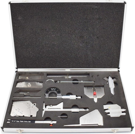 Welding Gauge Tool Kit Welding Measure Gauge Test Ulnar Welder Inspection 15pcs in One Box