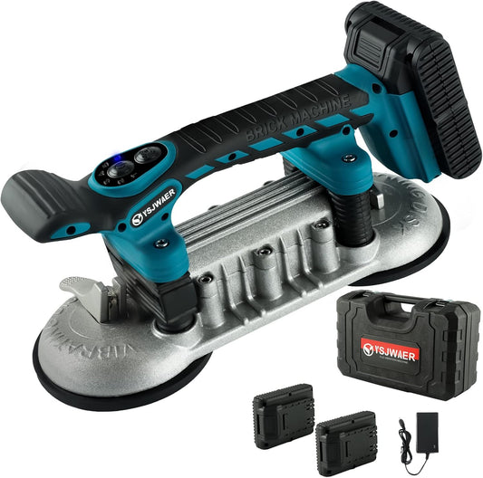 Tile Installation Tool Vibration Machine - YSJWAER Double Suction Cup Vibrator Handheld Tiling Leveling Laying 12000mAh 24000r\/min 6 Speeds