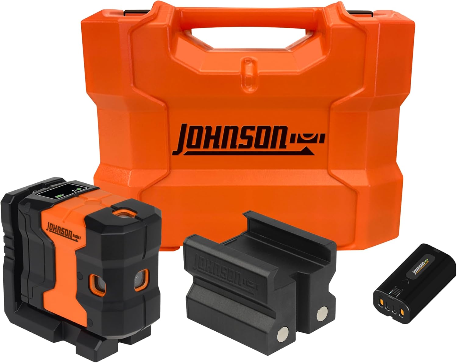 Johnson Level & Tool JDT300-GN5D Laser Level, Self-Leveling Kit 5 Dot Laser with GreenBrite® Technology, Magnetic Base, Hard-shell Carry Case, Floor Mount
