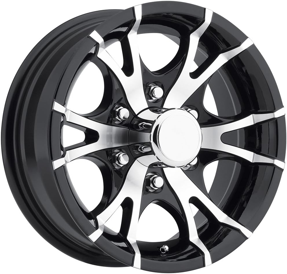 Sendel T07 Black Wheel with Machined Finish (15 x 6. inches /6 x 5 inches, 0 mm Offset)