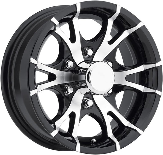 Sendel T07 Black Wheel with Machined Finish (15 x 6. inches /6 x 5 inches, 0 mm Offset)