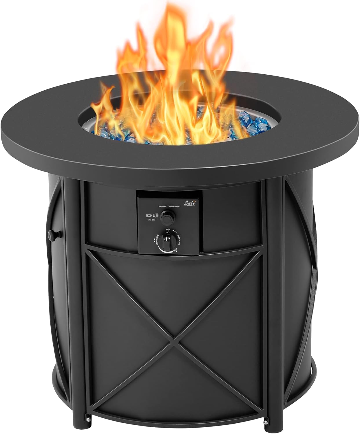BALI OUTDOORS 50000 BTU Propane Fire Pit for Outdoor, 30 in Fire Pit Table Outdoor, Round Firepits for Outside Backyard, Patio