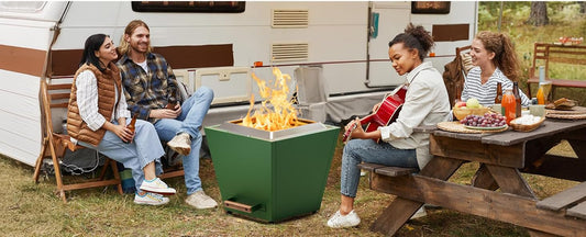 ESPIDOO 20 Inch Smokeless Fire Pit: Portable Outdoor Fire Bowl with Pull-Out Ash Pan & Carry Handles - Stainless Steel Camping Heater for RV Travel Backyard Gatherings