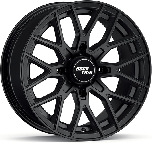 RockTrix RT104 15in Wheel 15x7, 4x156 Bolt Pattern, 4+3 offset, ATV UTV SxS Rim, Compatible with Polaris Sportsman RZR Ranger Ranger Crew, 4\/156 Matte Black, 1pc Single