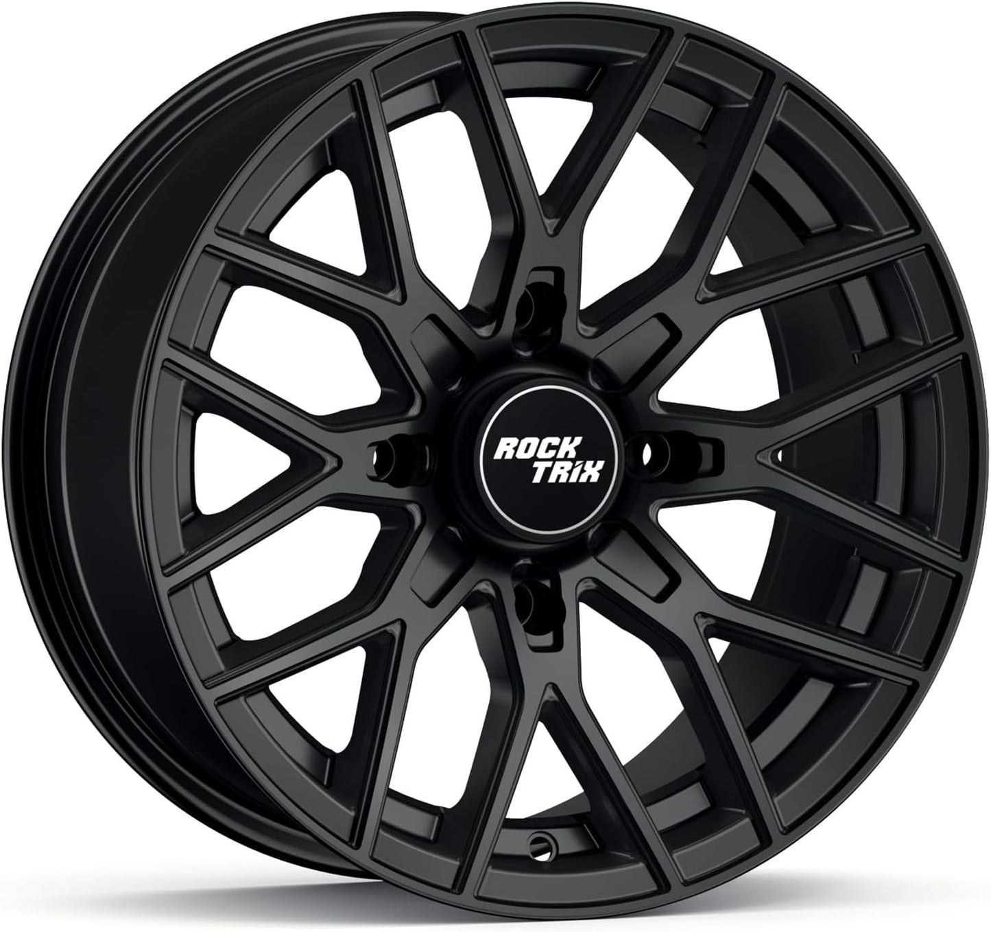 RockTrix RT104 15in Wheel 15x7 4x137, 4+3 Offset, ATV UTV SxS Rim, Compatible with Can Am Commander Max Defender Max Pro Maverick X3 Maverick Trail, 4\/137 Matte Black, 1pc Single