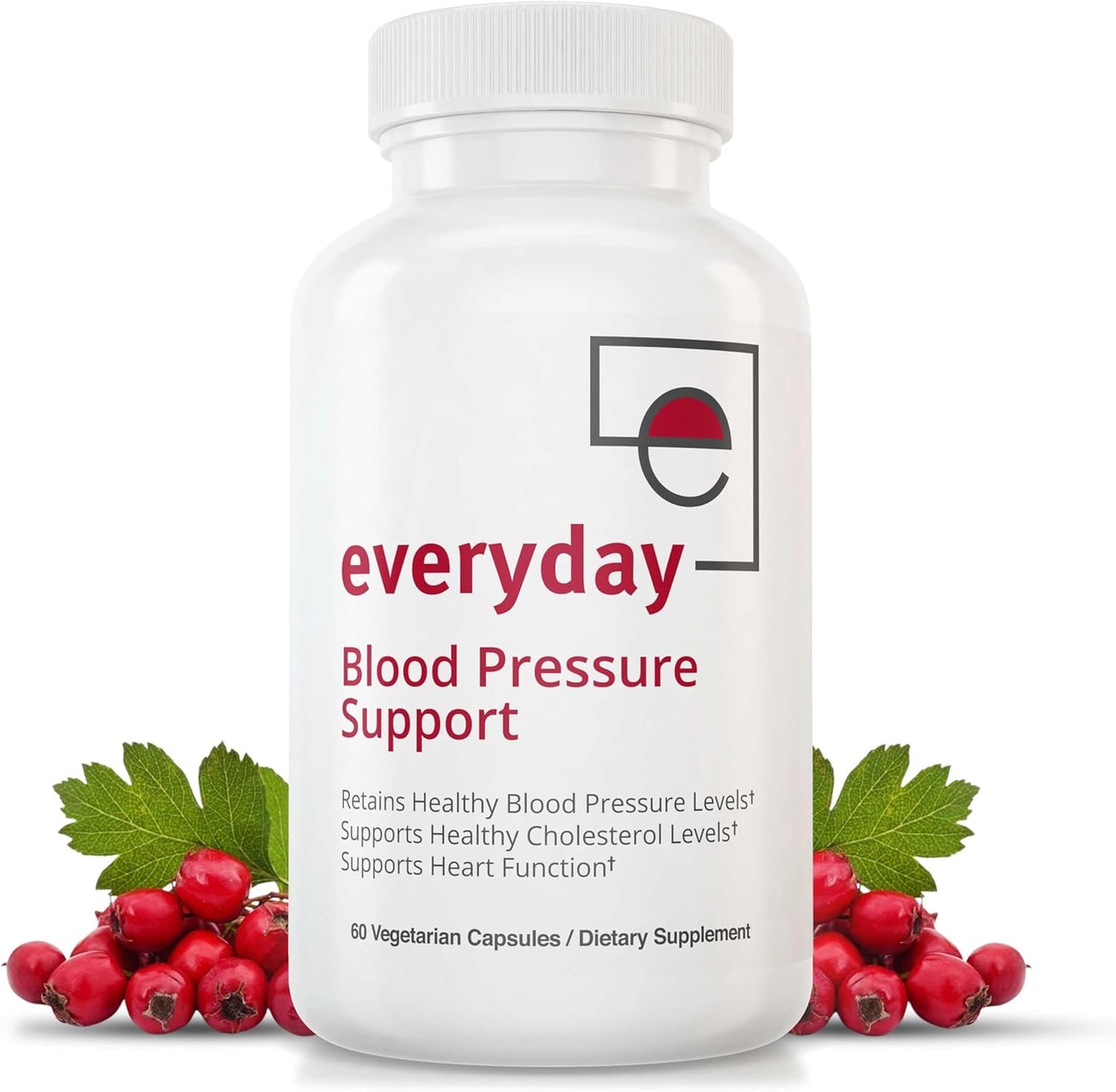 Everyday Blood Pressure Support and Hypertension Supplement - Hawthorn Berry, Arjuna, Magnesium, and Rauwolfia for Heart Health, Circulation, and Cholesterol Support (30 Day Supply, 60 Capsules)