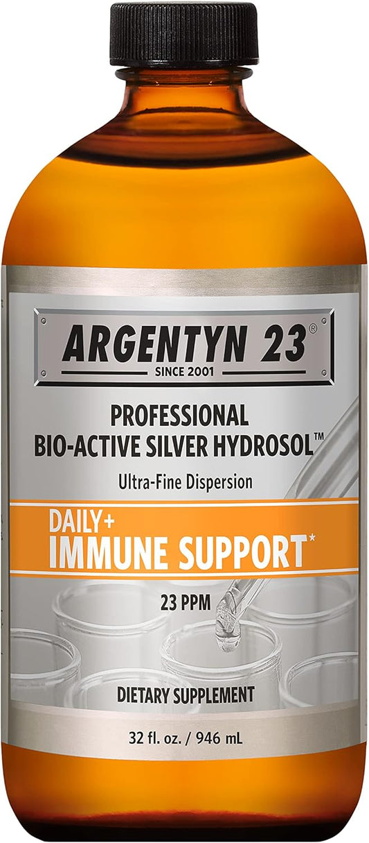 Argentyn 23 Professional Immune Support - Colloidal Silver, Bio-Active Silver Hydrosol, 23 ppm, Liquid Twist Top, 32 Fl Oz (946 mL)