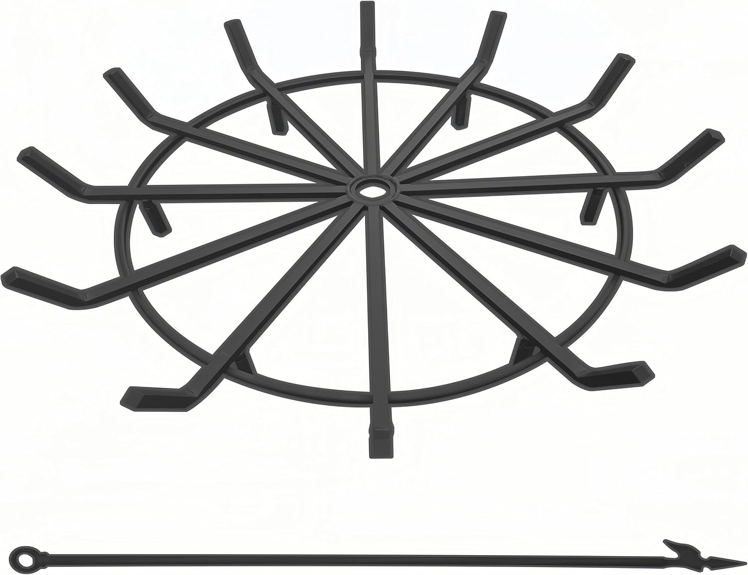 Americangaslogs 36 Inch Log Grate Wrought Iron Fire Pit Round Spider Wagon Wheel Firewood Heavy Duty 0.9in Bar Fireplace Stove Burning Rack Holder 6Legs Chimney Hearth Kindling Stacking (36 Inch)