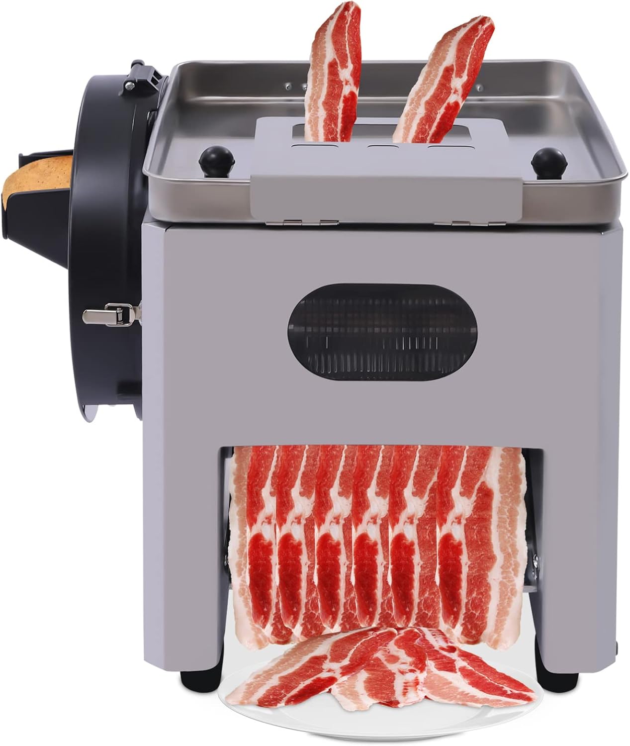 Commercial Meat Cutter & Vegetable Slicer Machine - 3.5mm & 2.5mm Blades for Dicing, Slicing, Strip Cutting - 200kg/h Electric Food Processor