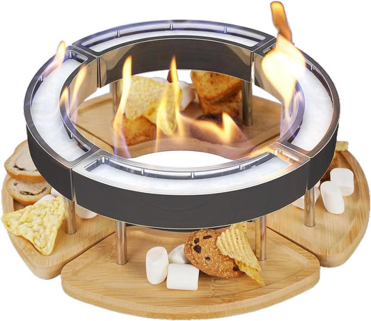 Tabletop Fire Pit Outdoor, 4 Pieces Outdoor Stove Burner, Travel Fire Pit, for Beach Garden Patio Balcony Picnic Dining Gathering Party Evening