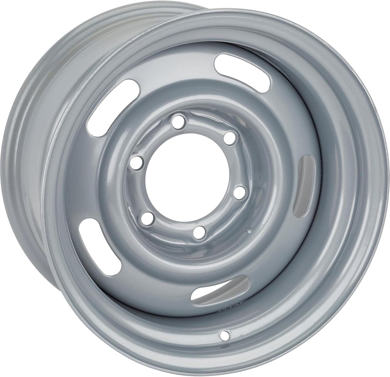 GM Rally Truck Wheel, 6 on 5.5 Inch Bolt Pattern, 15x10, Silver