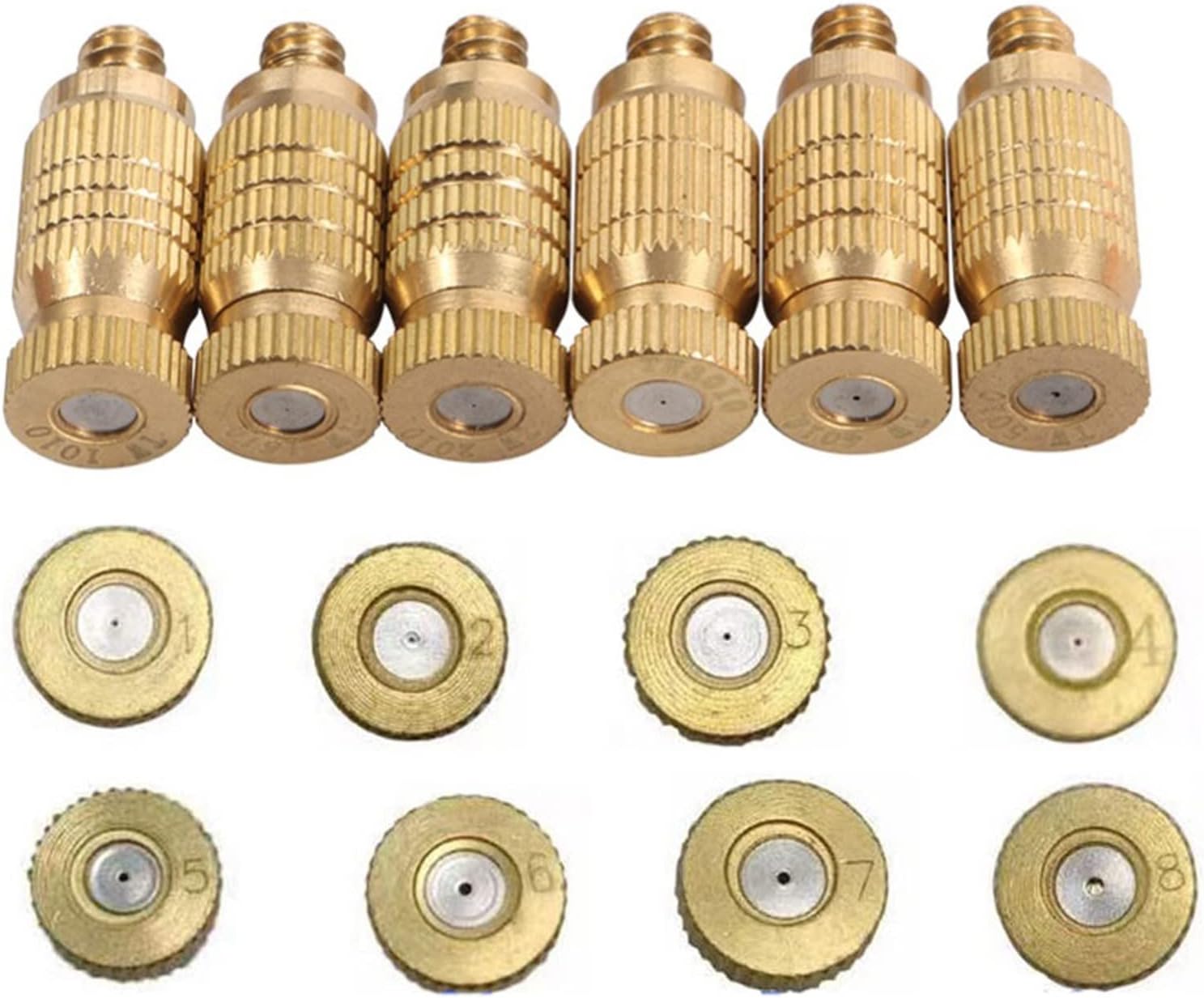 20pcs high pressure brass misting nozzles mister nozzles for cooling system fog nozzle atomizing mister sprinkle for patio garden sprayer irrigation tool kit 0 004 0 035 orifice size 0 4mm