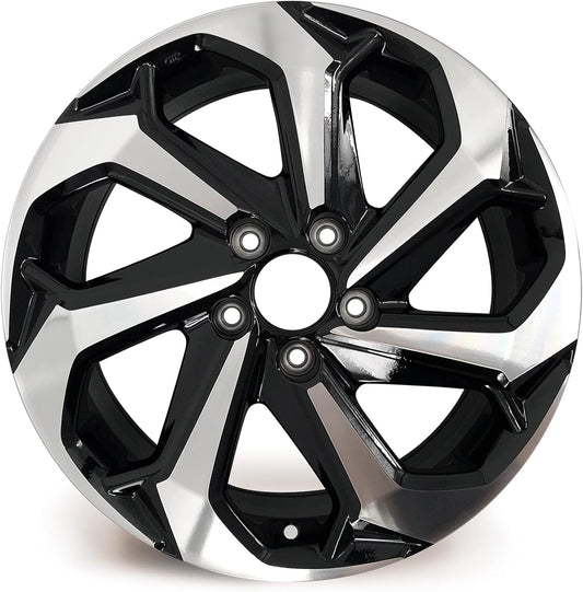 New Single 17" 17x7.5 Alloy Wheel for Honda Accord 2016 2017 Machined Black OEM Design Replacement Rim