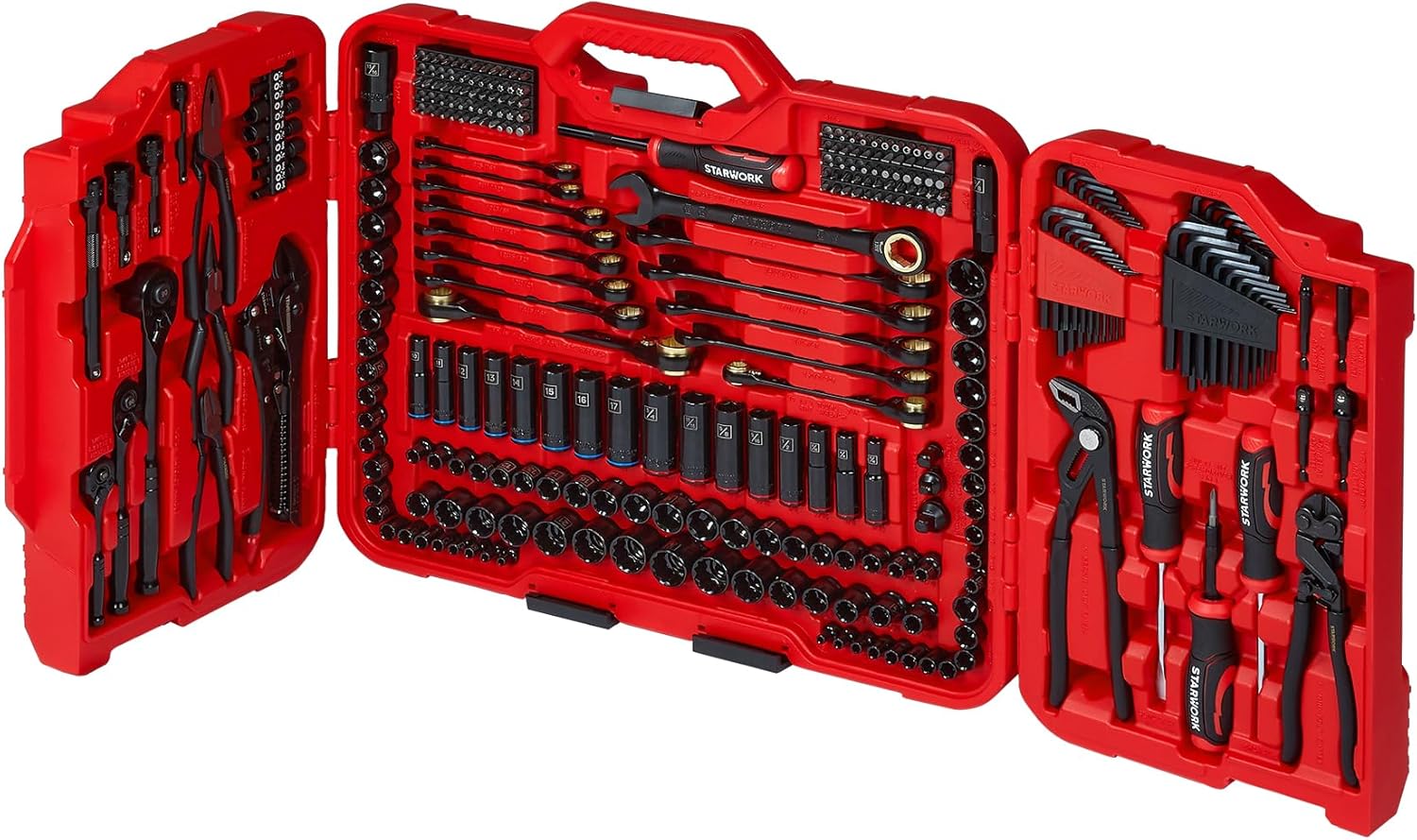 STARWORK TRUE MECHANIC 312-Piece Mechanics Tool Set and Socket Set, Professional, SAE\/Metric