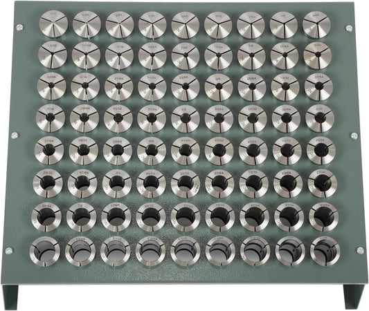 findmall 72 Pcs Inch 5C Collet Set With Rack,1/64 To 1-1/8 inch for lathes with spindle taper holes of 5C