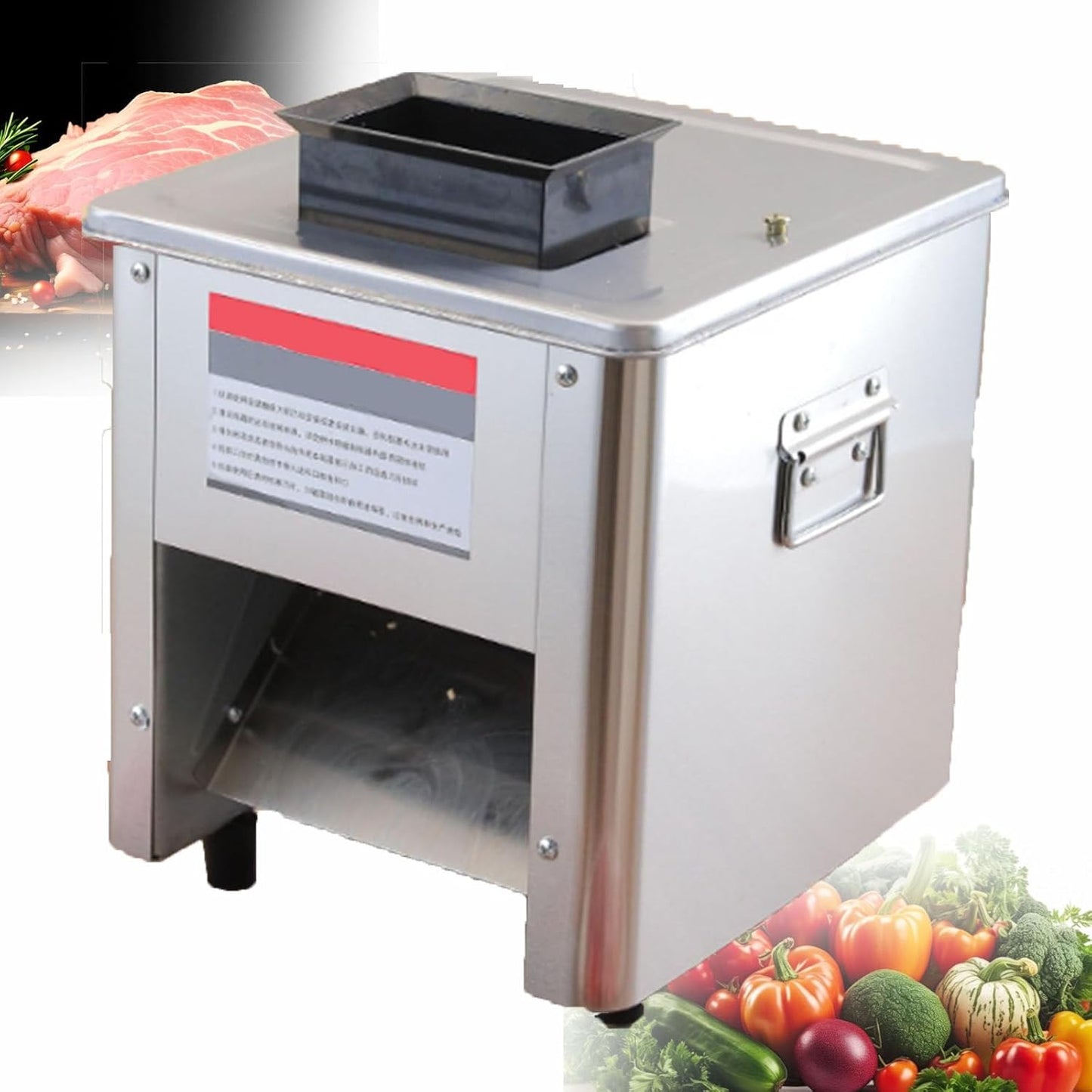 Meat Cutter Machine, Automatic Slice Strip Cube Meat Cutting Machine, Heavy Duty Strip Cube Meat Cutting Machine Blade for Restaurant,15mm