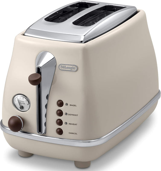 DeLonghi Pop-up toaster 「ICONA Vintage Collection」CTOV2003J-BG (Dolce Beige)【Japan Domestic genuine products】
