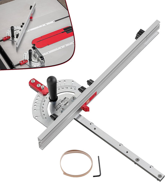 Woodpeckers StealthStop Miter Gauge, Universal Table Saw Miter Gauge with Extendable Fence, Micro-Adjust Stop, Patented Miter Bar Leaf Springs