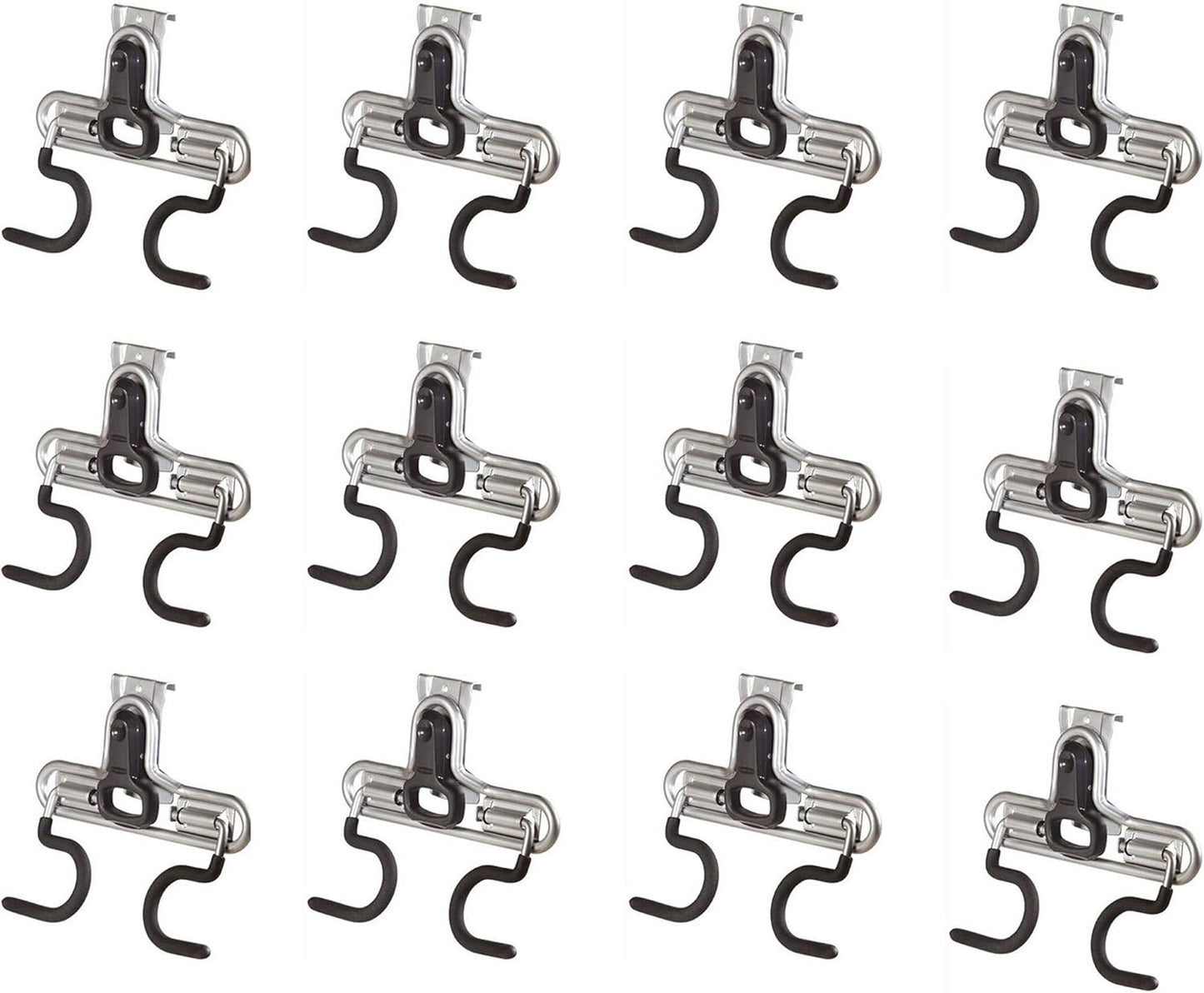 Rubbermaid Fasttrack Wall Double S Hook 2 Handle Garage Storage Organizer Rack for Hand Tools (12 Pack)