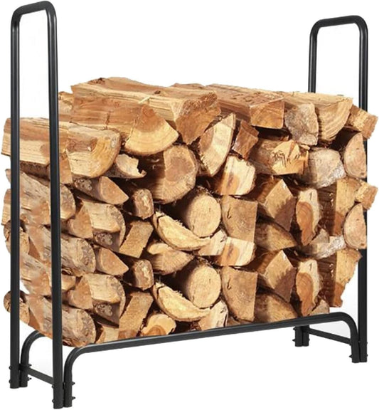 Outdoor/Indoor Firewood Rack, Heavy Duty Steel Log Stacking Rack/Wood Stacking Rack for Fireplace Pit/Wood Store