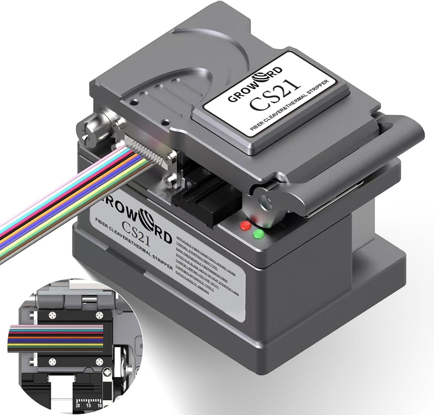 Optical Fiber Cleaver Handheld Fiber Optic Thermal Stripper for Ribbon or Simplex Fiber,2 in 1 Stripping and Cutting,Fiber Optic Hot Stripper, Automatic Heating Stripping Tool for 1-12 Strands