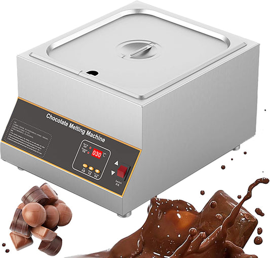 HMKDQBD Chocolate Melting Pot - Professional Electric Chocolate Tempering Machine with Digital Control, Commercial Use, 1-4 Tank Capacity, Efficient Melter\/Heater for Chocolate
