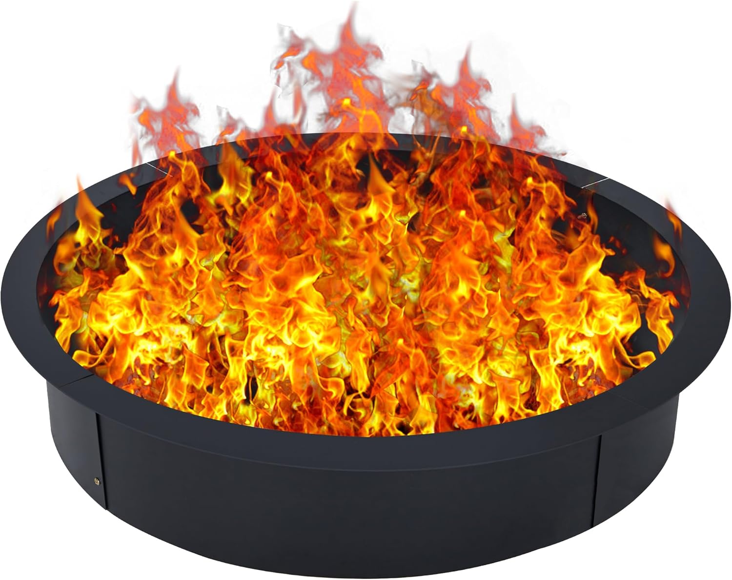 GarveeLife Fire Pit Ring 36 in x 42 in x 10 in Firepit Cooking Ring 2.5 mm Steel Heat-Resistant Large Fire Pit Insert Round, Above or In-Ground Fire Pit, for Camping Garden Backyard
