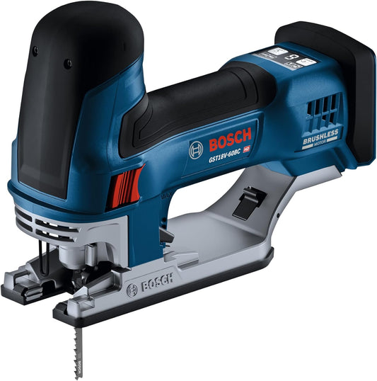 BOSCH GST18V-60BCN 18V Brushless Connected Barrel-Grip Jig Saw, 3,800 SPM, LED Light, Tool-free Blade Change (Bare Tool)