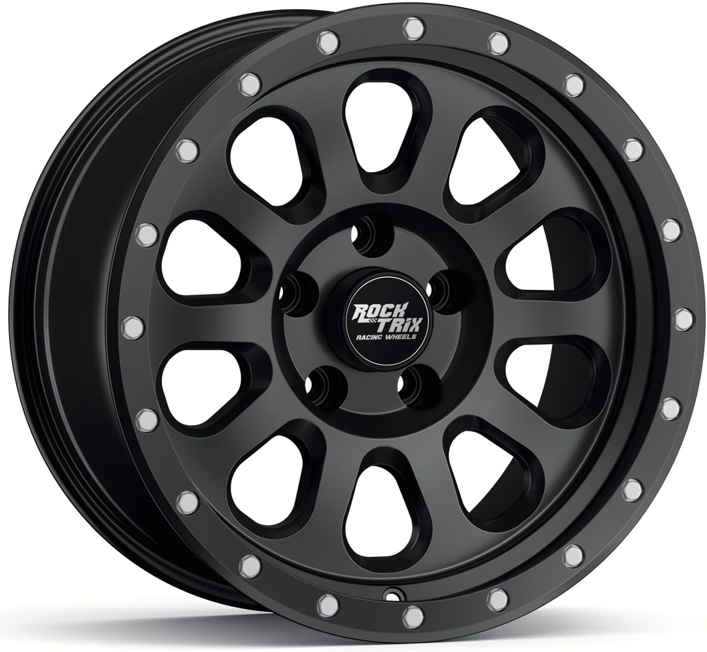 RockTrix RT111 18 inch Wheel Compatible with Toyota Tundra Land Cruiser Sequoia 18x9 5x150 Wheels (-12mm Offset) 110mm Bore, Black Wheels, Also Compatible with Lexus LX570