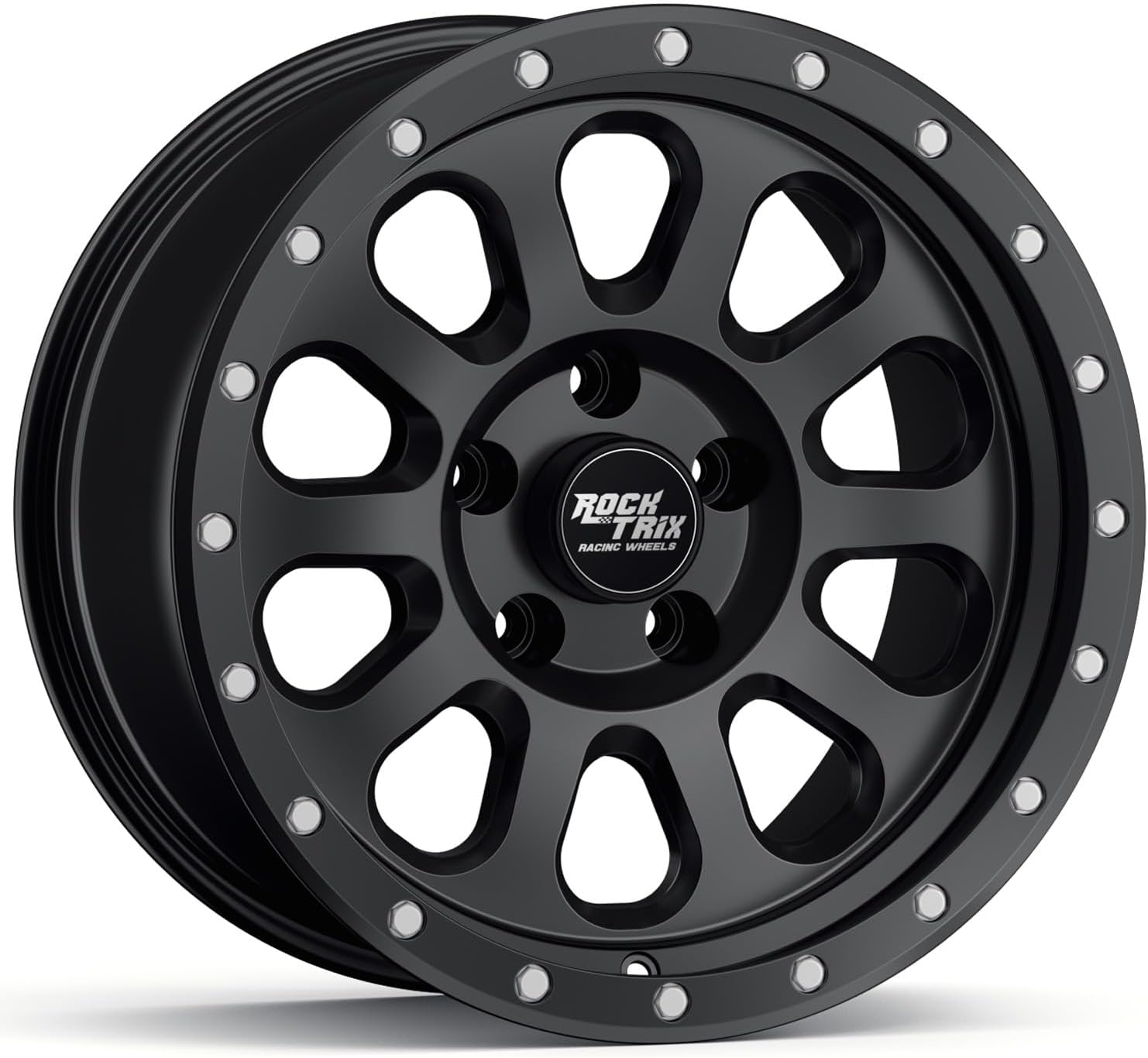 RockTrix RT111 18 inch Wheel Compatible with Toyota Tundra Land Cruiser Sequoia 18x9 5x150 Wheels (-12mm Offset) 110mm Bore, Black Wheels, Also Compatible with Lexus LX570
