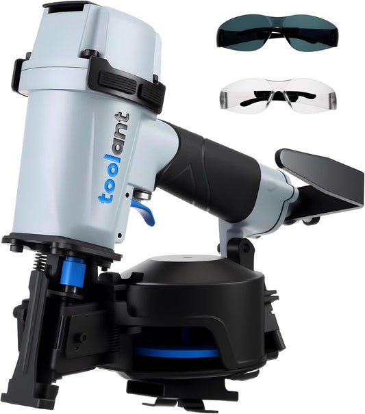 toolant Roofing Nailer, Pneumatic Roofing Nail Gun for 3\/4" to 1-3\/4" Nails, 120 Coil Capacity, 70-120 PSI, 15 Degree, Heavy Duty Roofing Tool for Asphalt Roofing Shingles, Fencing, and Wood Siding