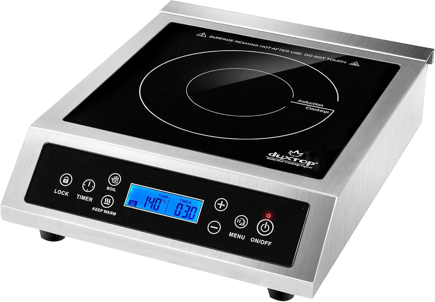 Duxtop Professional Portable Induction Cooktop, Commercial Range Countertop Burner, 1800 Watts Induction Burner with Sensor Touch and LCD Screen, P961LS\/BT-C35-D, Silver\/Black